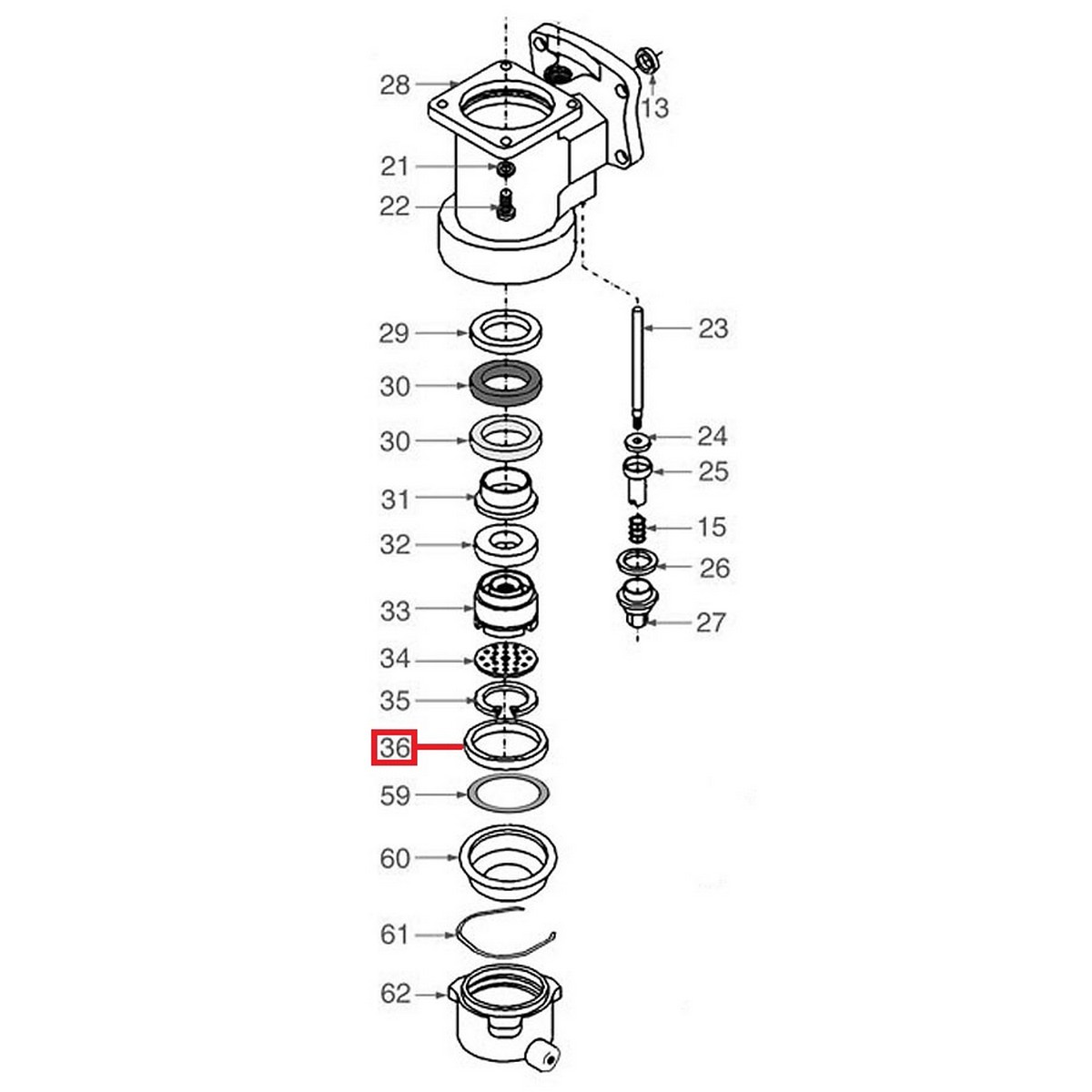 Кольцо уплотнительное группы  SAN MARCO d64*52.5мм h5.5мм 1186851 Арт.3815