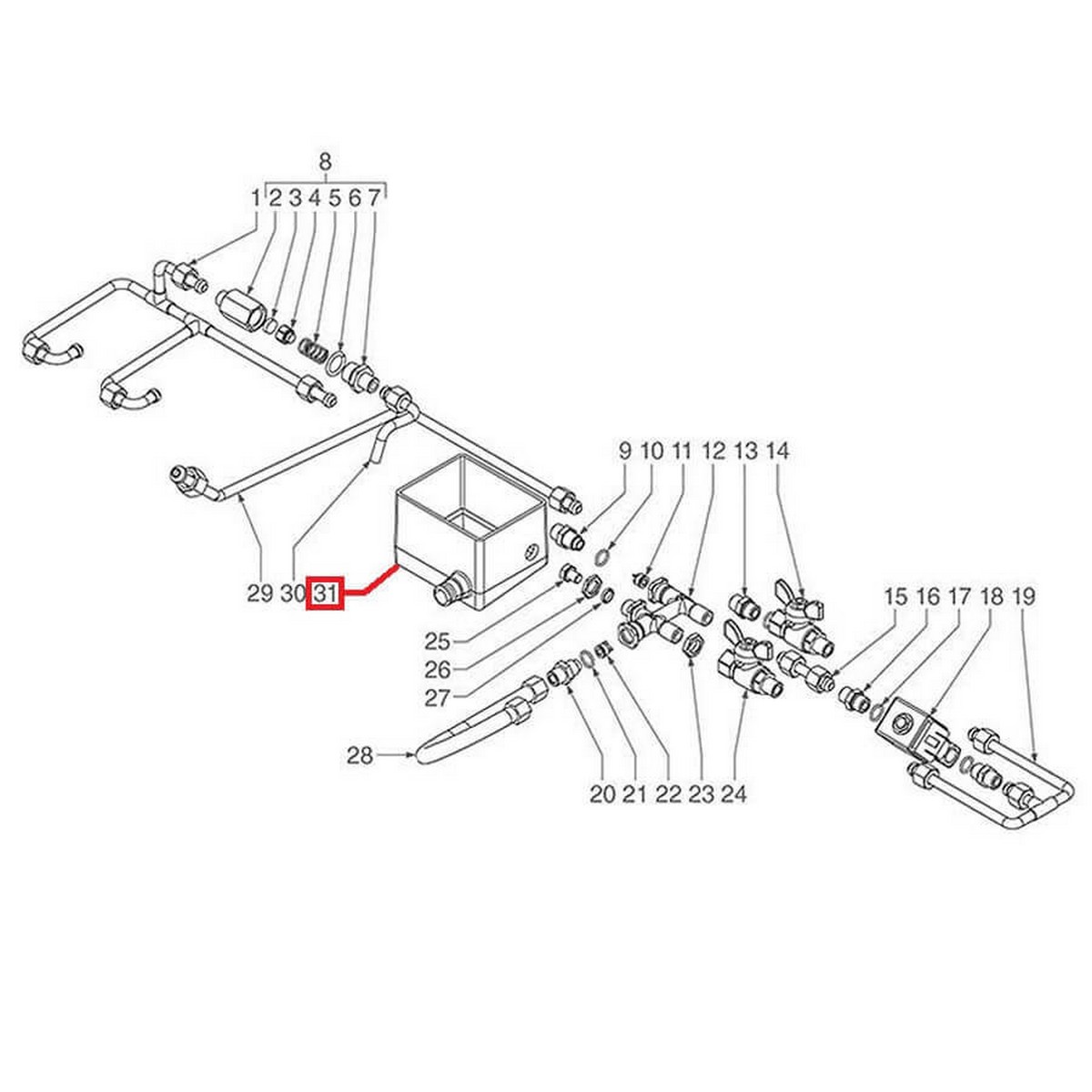 Коллектор дренажный NUOVA SIMONELLI L100мм W80мм H40мм 1527036 Арт.3064